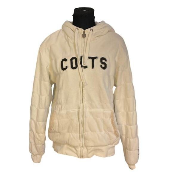 NFL Pro Line Indianapolis Colts Full Zip Sherpa Lined Quilted Hoodie Size M - Picture 1 of 12